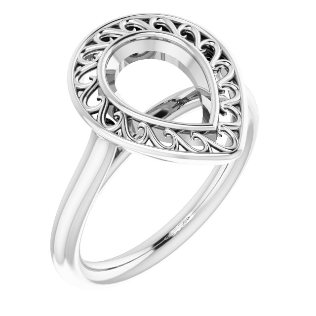 Sculptural Bezel-Set Solitaire Ring