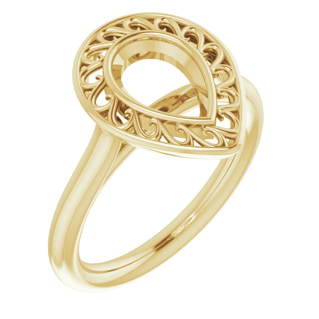 Sculptural Bezel-Set Solitaire Ring