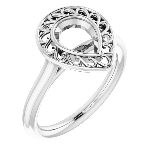 Sculptural Bezel-Set Solitaire Ring
