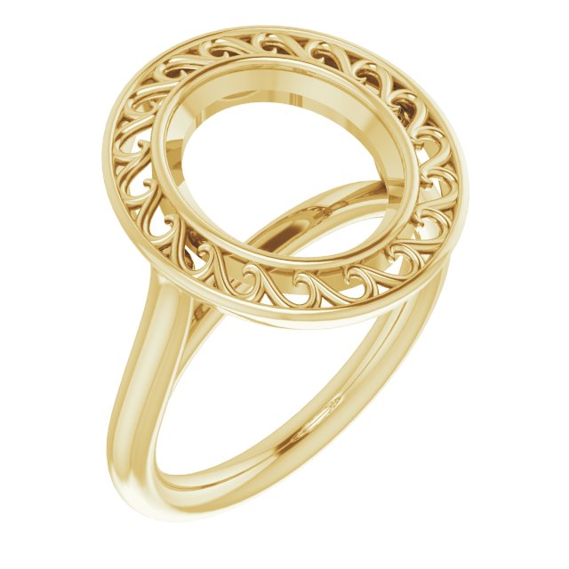 Sculptural Bezel-Set Solitaire Ring
