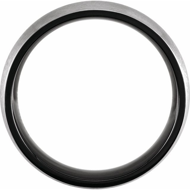 Black PVD Titanium 6 mm Half-Round Size 10 Band with Satin Finish