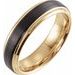 18K Yellow Gold & Black PVD Tungsten 6 mm Beveled-Edge Size 10 Band