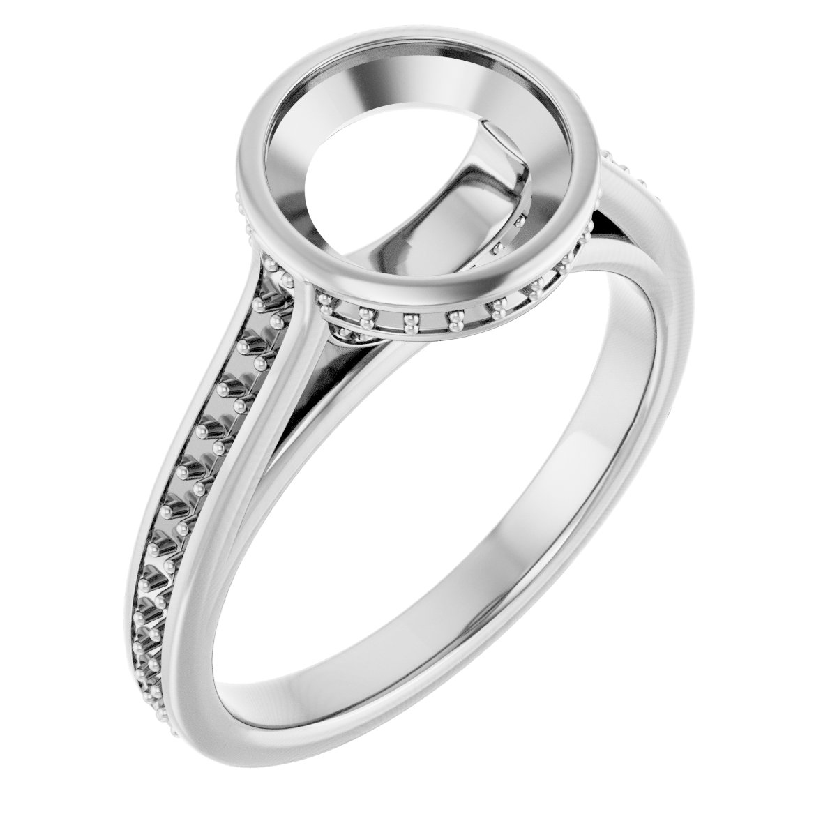 Bezel-Set Accented Engagement Ring