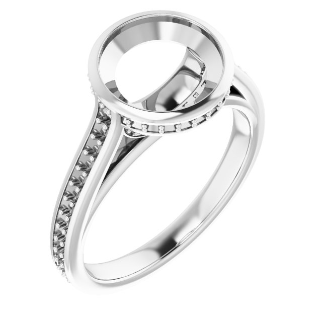 Bezel-Set Accented Engagement Ring