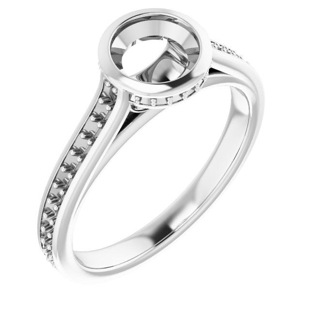 Bezel-Set Accented Engagement Ring