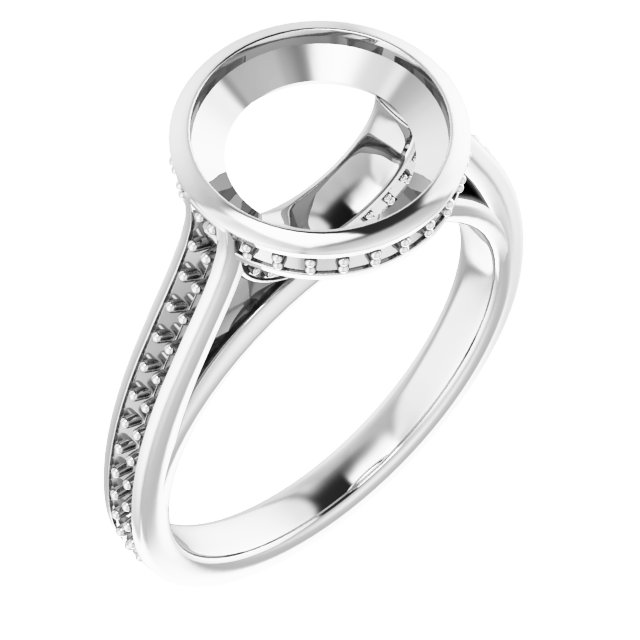 Bezel-Set Accented Engagement Ring