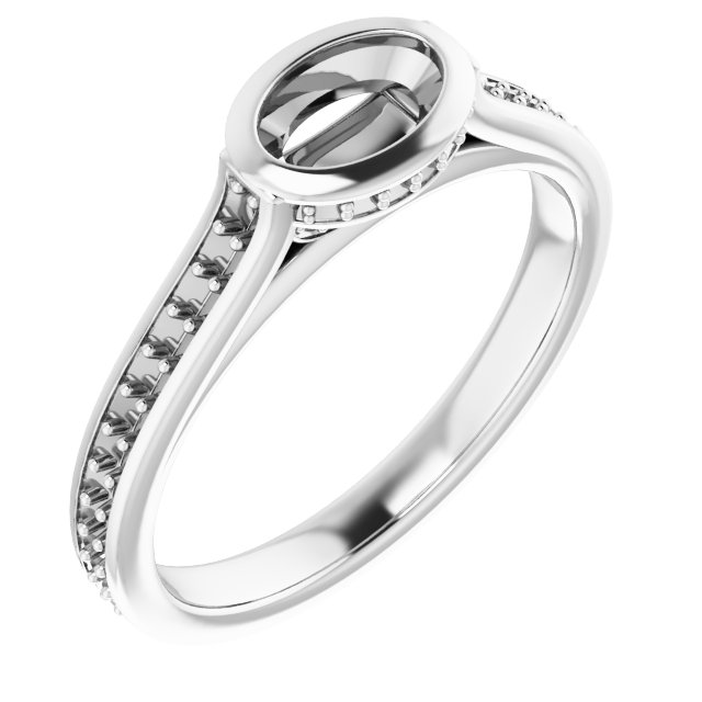Bezel-Set Accented Engagement Ring
