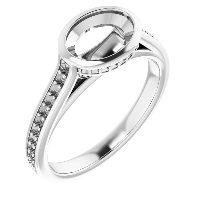 Bezel-Set Accented Engagement Ring