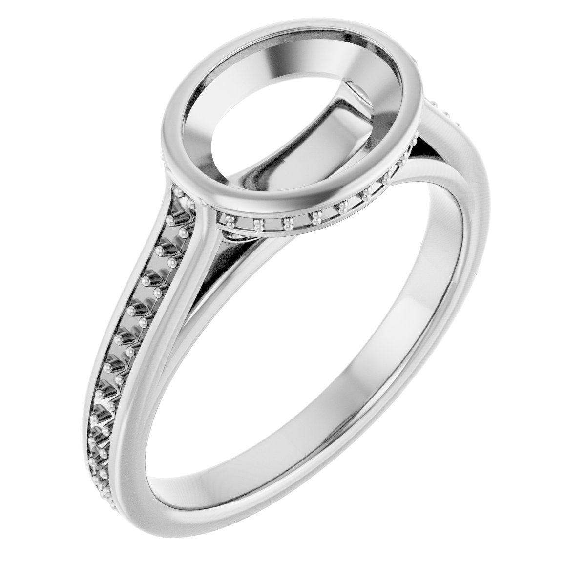 Bezel-Set Accented Engagement Ring