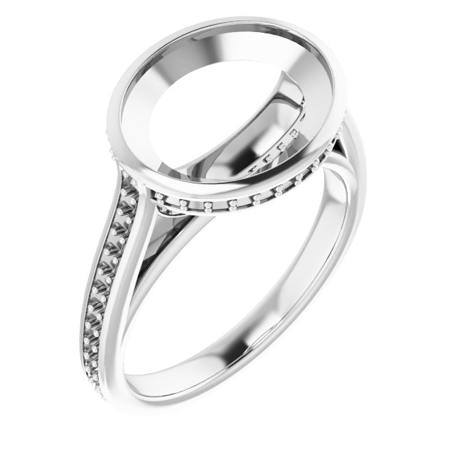 Bezel-Set Accented Engagement Ring