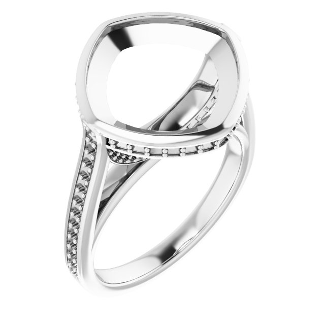 Bezel-Set Accented Engagement Ring