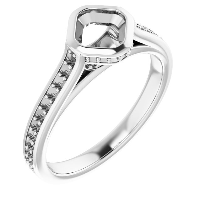 Bezel-Set Accented Engagement Ring