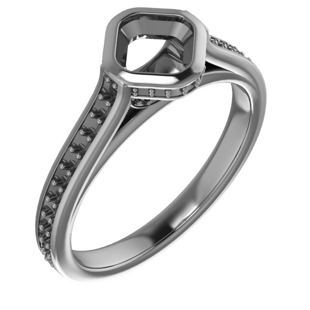 7.4 mm Round Engagement Ring Mounting