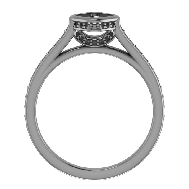 7.4 mm Round Engagement Ring Mounting view 2