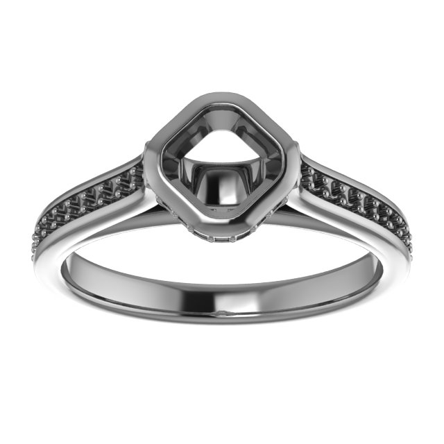 7.4 mm Round Engagement Ring Mounting view 3