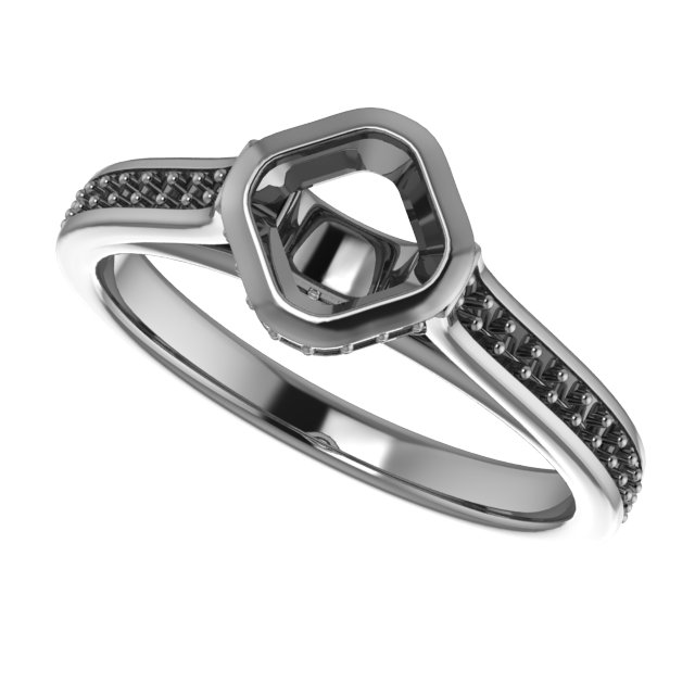 7.4 mm Round Engagement Ring Mounting view 5