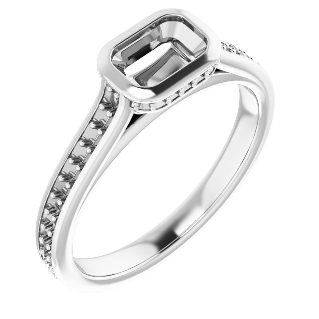 Bezel-Set Accented Engagement Ring