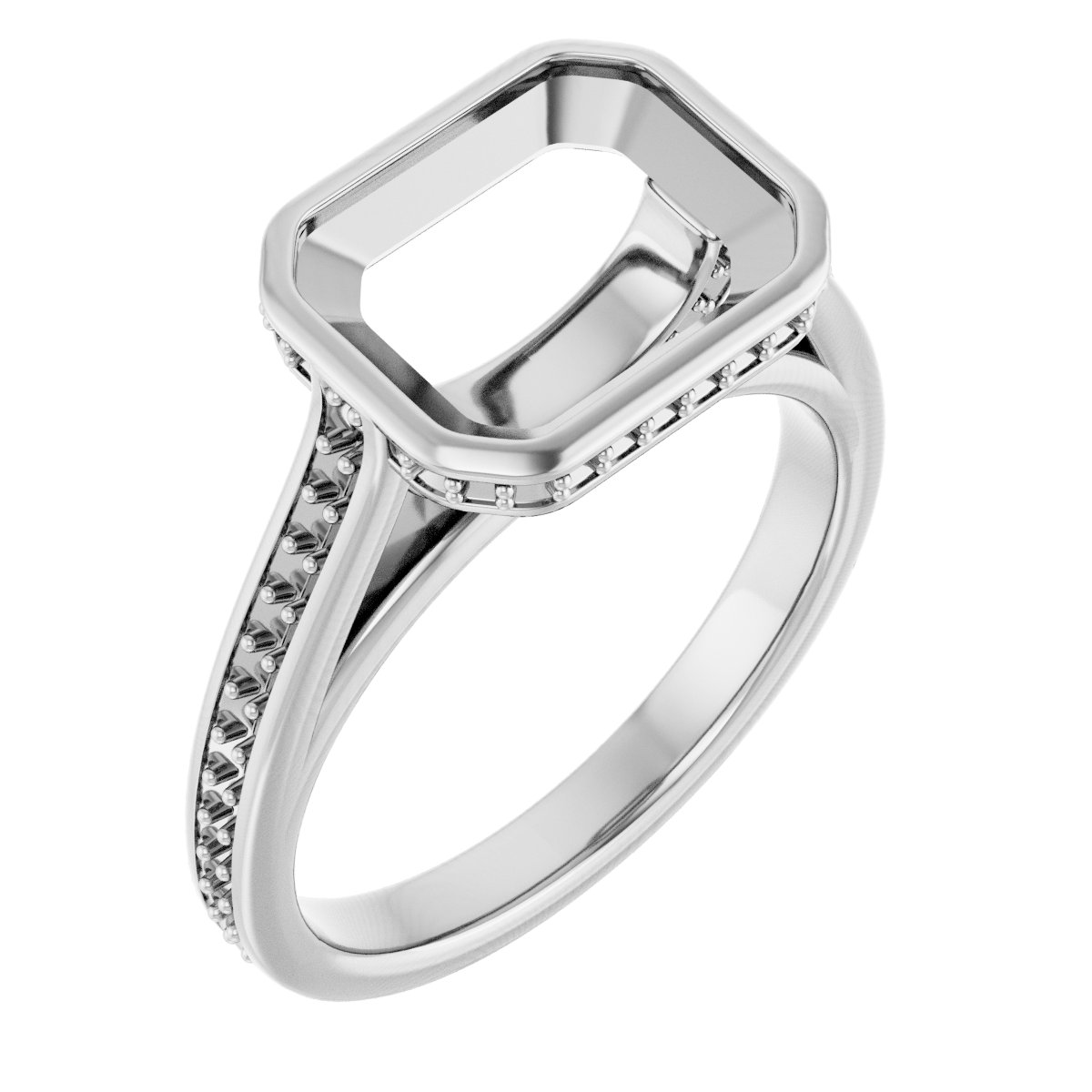 Bezel-Set Accented Engagement Ring