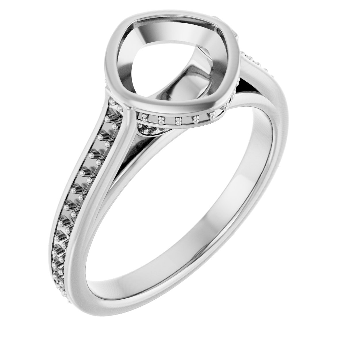 Bezel-Set Accented Engagement Ring