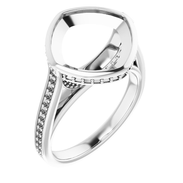 Bezel-Set Accented Engagement Ring