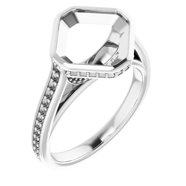 Bezel-Set Accented Engagement Ring