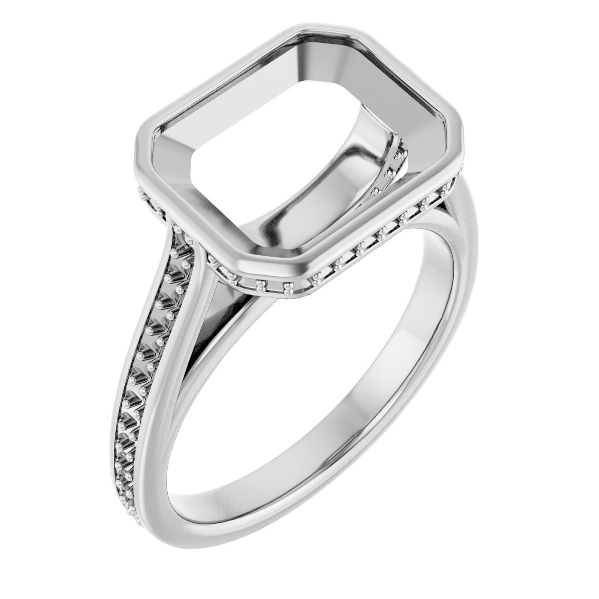 Bezel-Set Accented Engagement Ring
