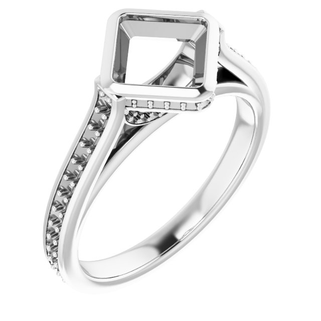 Bezel-Set Accented Engagement Ring