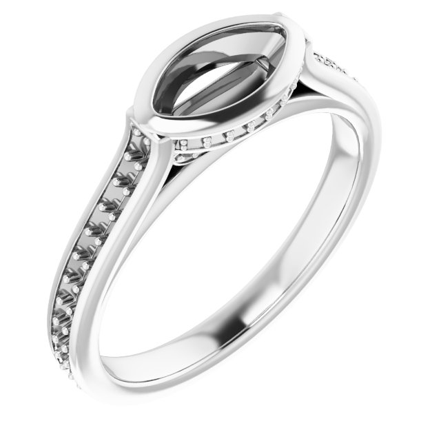 Bezel-Set Accented Engagement Ring