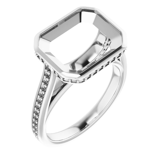 Bezel-Set Accented Engagement Ring