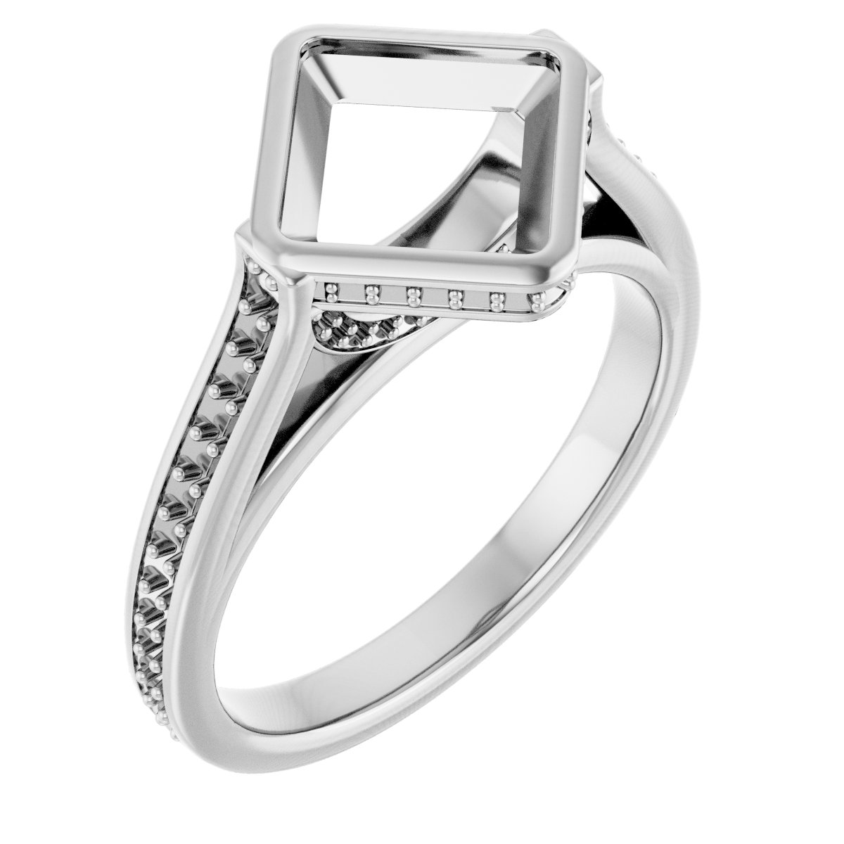 Bezel-Set Accented Engagement Ring