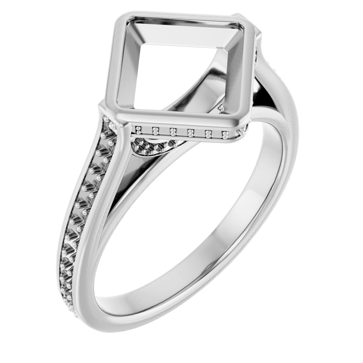 Bezel-Set Accented Engagement Ring