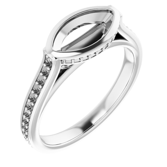 Bezel-Set Accented Engagement Ring
