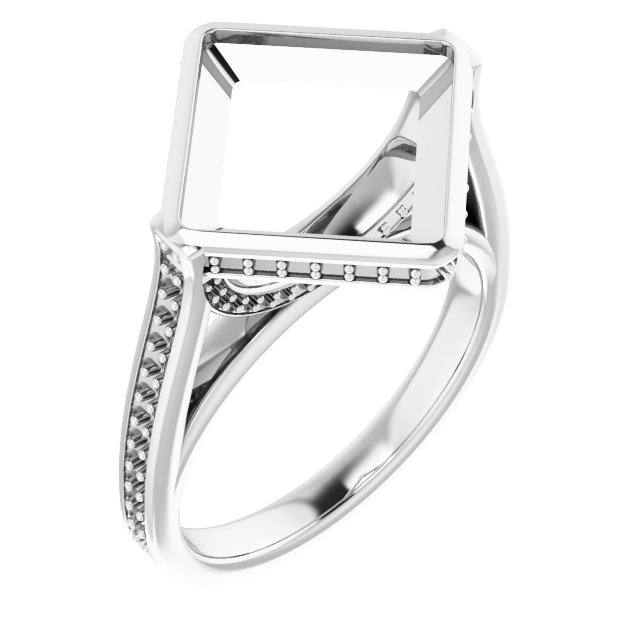 Bezel-Set Accented Engagement Ring