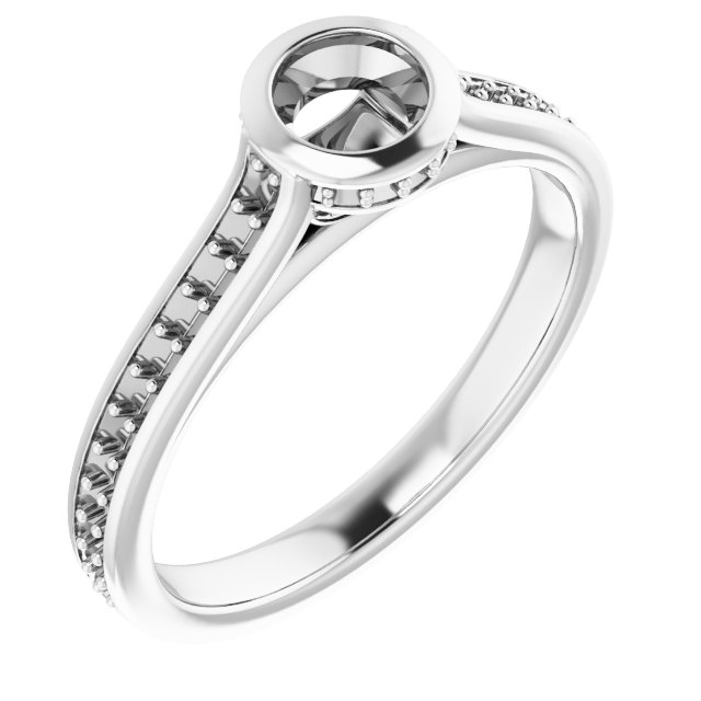 Bezel-Set Accented Engagement Ring