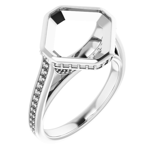 Bezel-Set Accented Engagement Ring