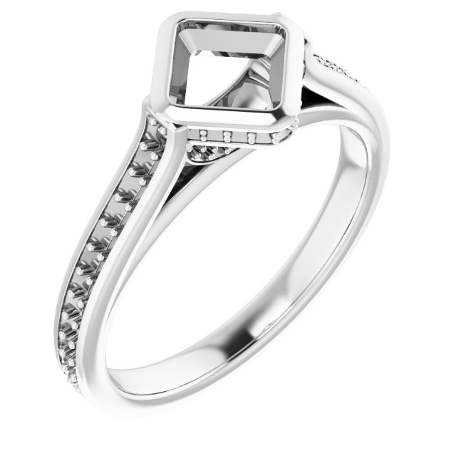 Bezel-Set Accented Engagement Ring