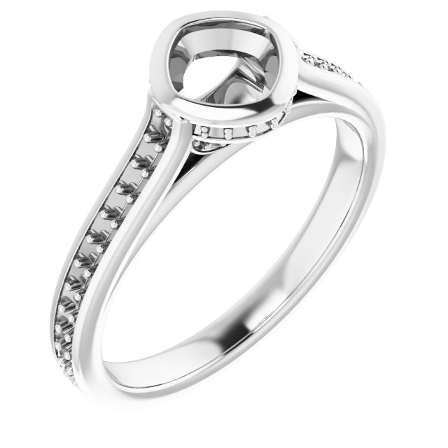 Bezel-Set Accented Engagement Ring