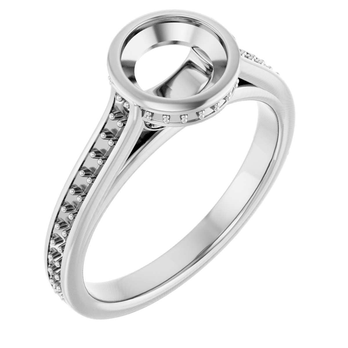 Bezel-Set Accented Engagement Ring