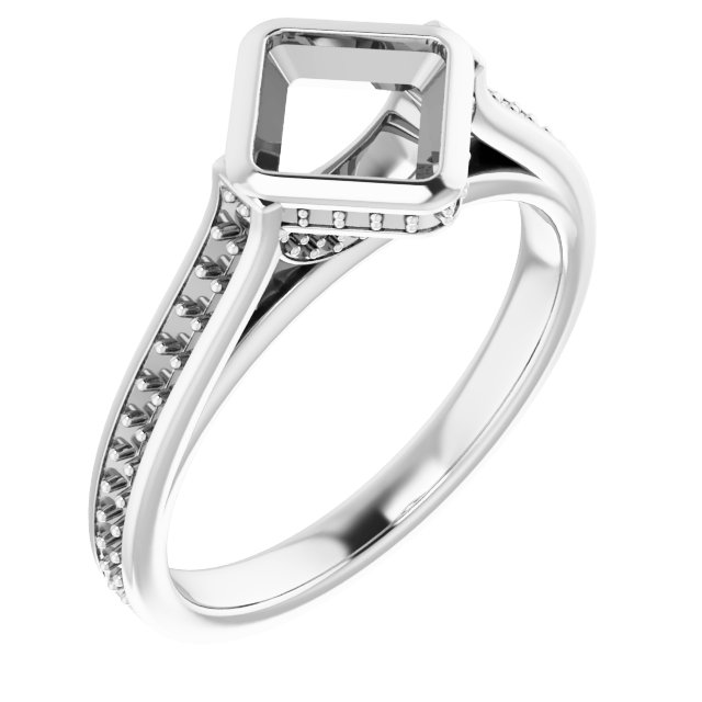 Bezel-Set Accented Engagement Ring