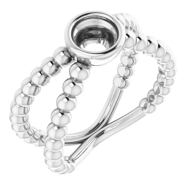 Beaded Bezel-Set Solitaire Ring