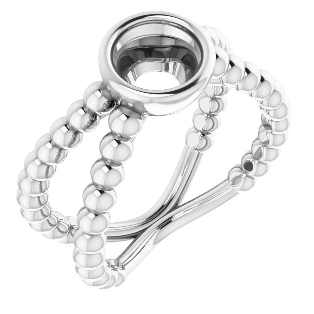 Beaded Bezel-Set Solitaire Ring