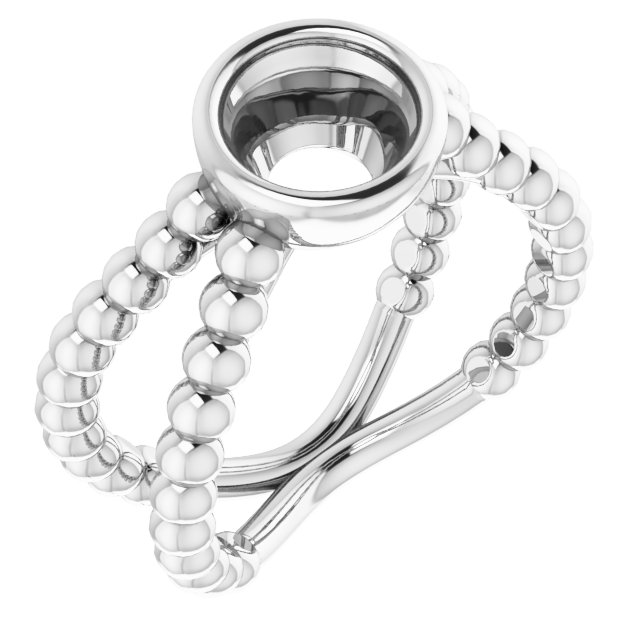 Beaded Bezel-Set Solitaire Ring
