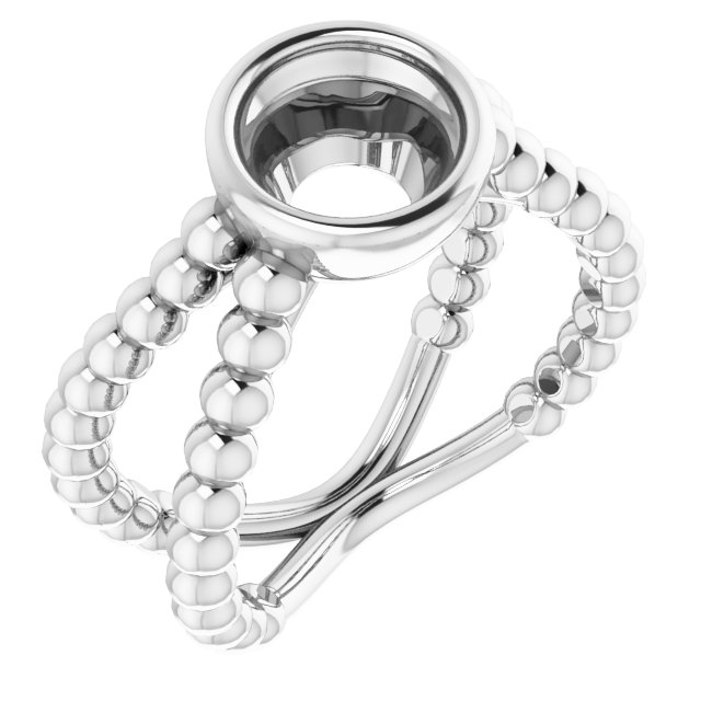 Beaded Bezel-Set Solitaire Ring