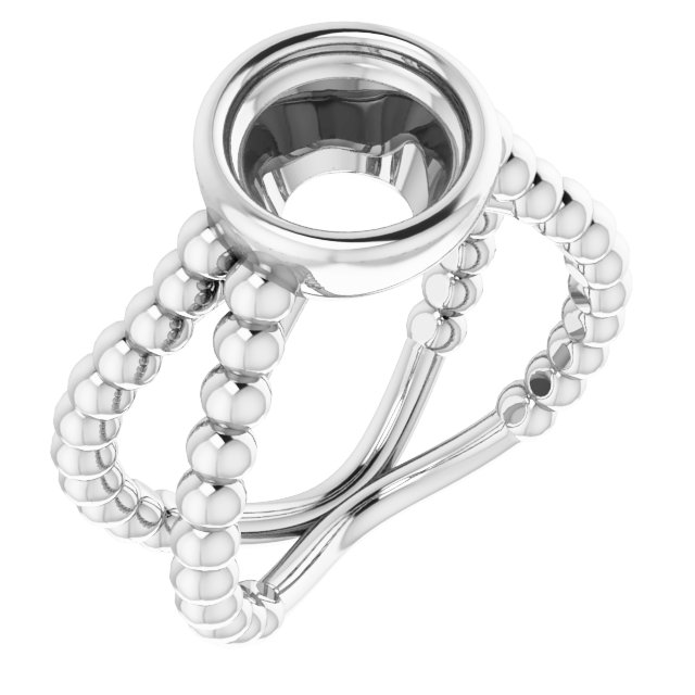 Beaded Bezel-Set Solitaire Ring