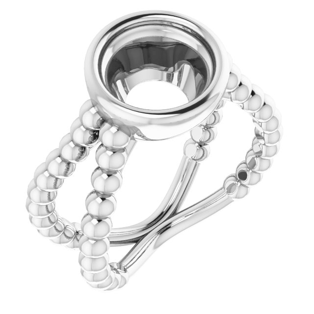 Beaded Bezel-Set Solitaire Ring