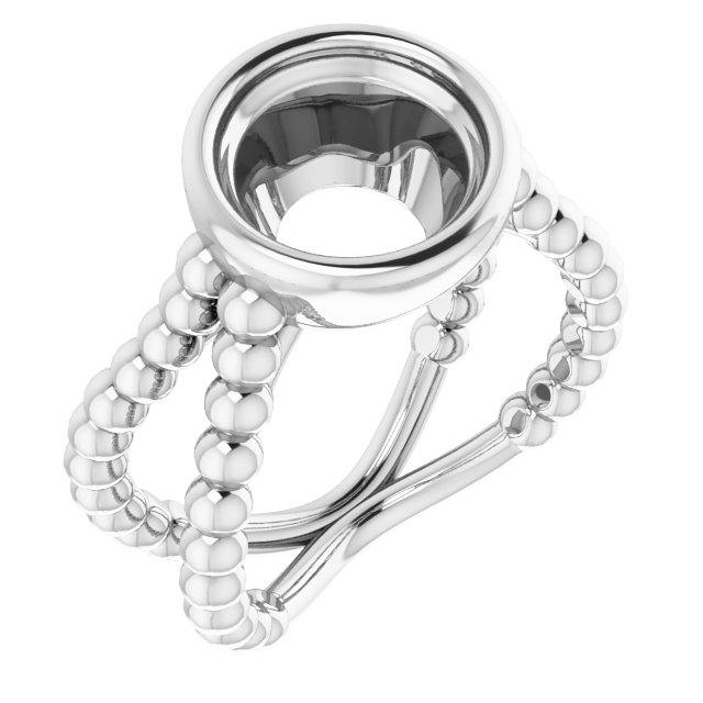 Beaded Bezel-Set Solitaire Ring
