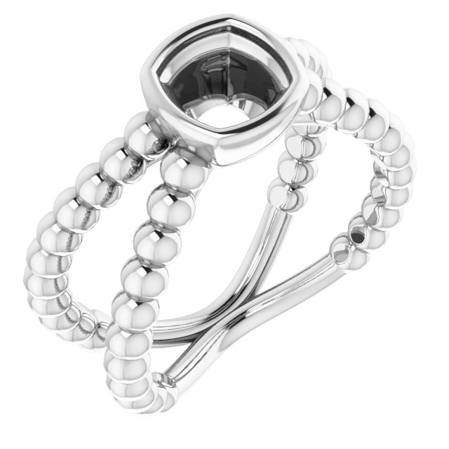 Beaded Bezel-Set Solitaire Ring