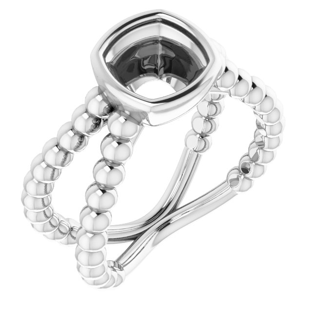Beaded Bezel-Set Solitaire Ring