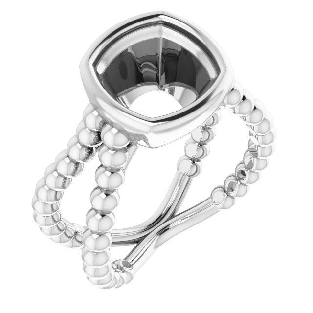 Beaded Bezel-Set Solitaire Ring