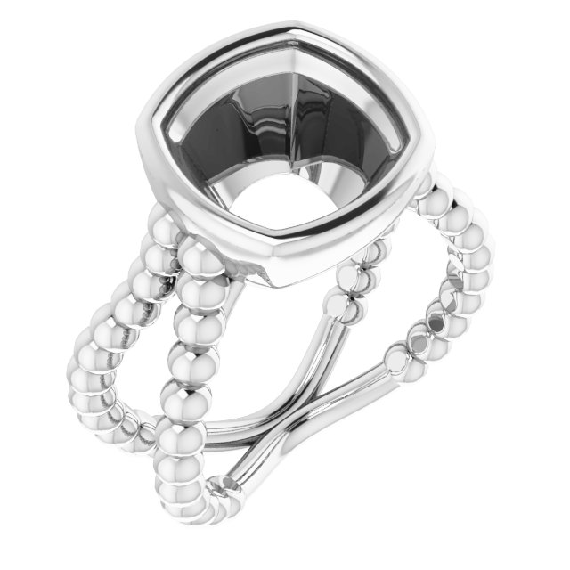 Beaded Bezel-Set Solitaire Ring